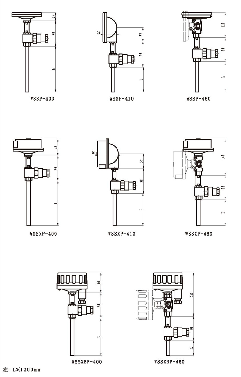 WSSX工業雙金屬溫度計（一體化型無固定裝置）_http://www.marianenglish.com_雙金屬溫度計_第3張